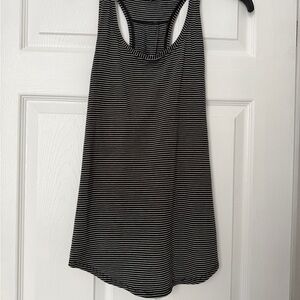 Lululemon Love Tank Hype Striped Racerback Tank Top - Black & White